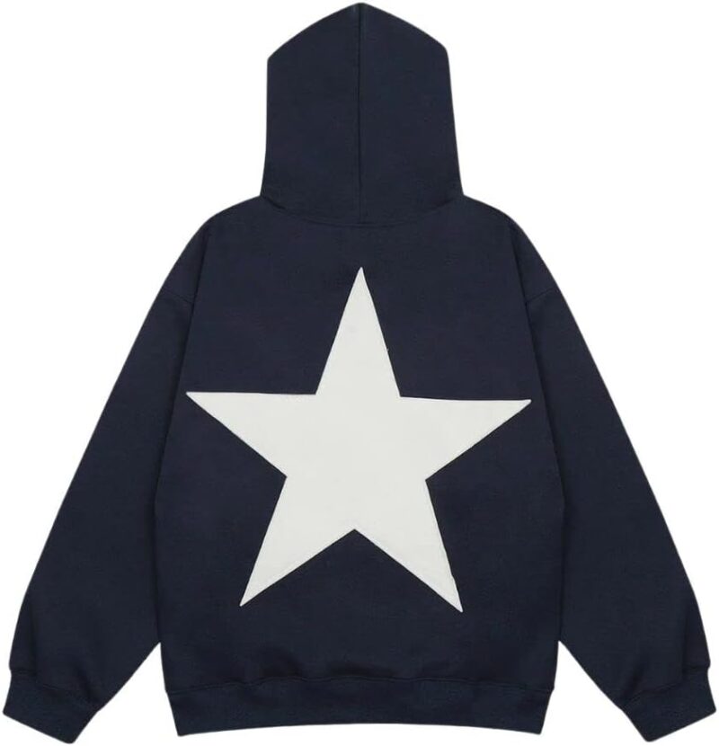 Star Hoodies  Oversized Graphic Hoodies Aesthetic 90s Crewneck Sweatshirt Long Sleeve Pullover Tops