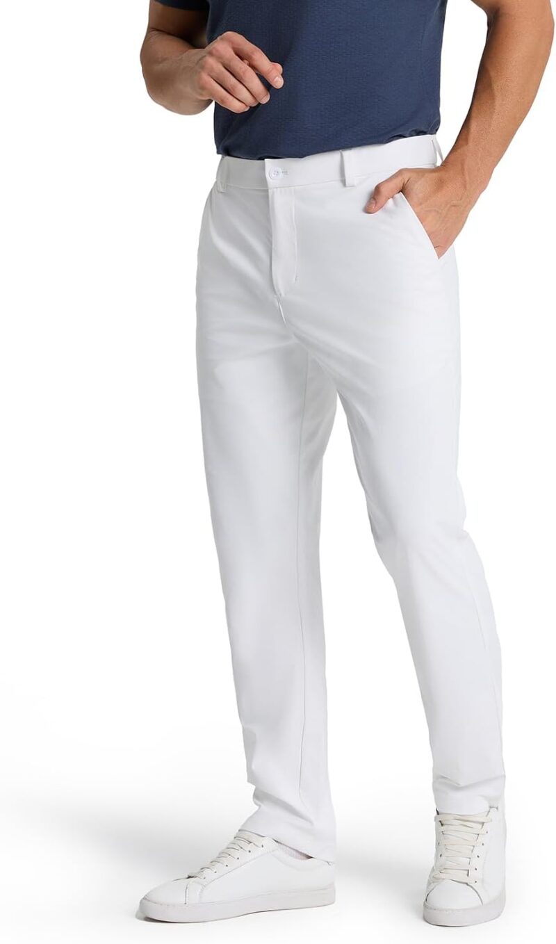 men Classic Fit Golf Pants Stretch Work Dress Pants 30''/32''/34'' Lightweight Casual Pants with Pockets