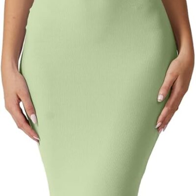 Women's Square Neck with Lace Detail Long Maxi Dress Sleeveless Lounge Ribbed Full Length Dresses
