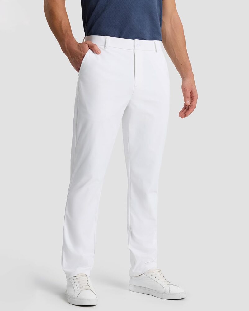 men Classic Fit Golf Pants Stretch Work Dress Pants 30''/32''/34'' Lightweight Casual Pants with Pockets - Image 2