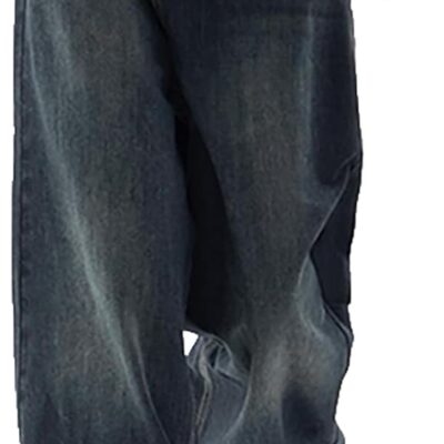 Women's Jeans  Wide Leg Baggy Jeans High Waist Loose Vintage 90s Boyfriend Denim Pants