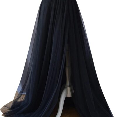 Adult Split Long Floor Prom Party Evening Tulle Skirt