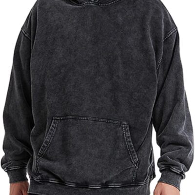 Oversized Hoodie Men Vintage Cotton Casual Hooded Sweatshirt Trendy Baggy Basic Hoodies Retro Pullover Streetwear