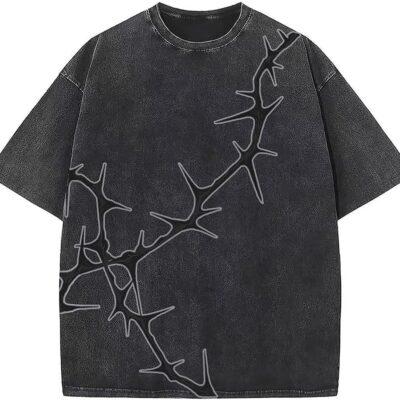 Graphic T-Shirts Vintage Oversized Tees Streetwear Casual Acid Washed Tops for Men Women
