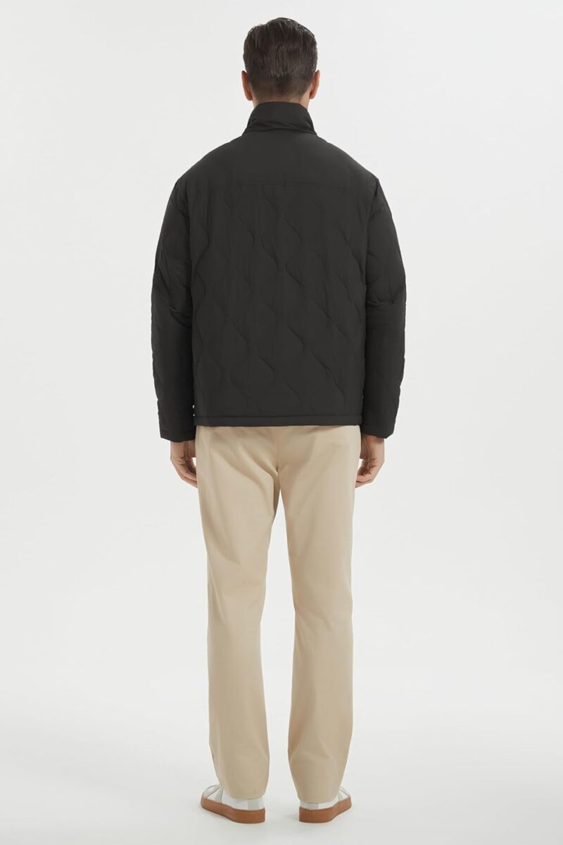 men Lightweight Quilted Bomber Jackets Full Zip Winter Down Coat Water Repellent Casual Outerwear - Image 2