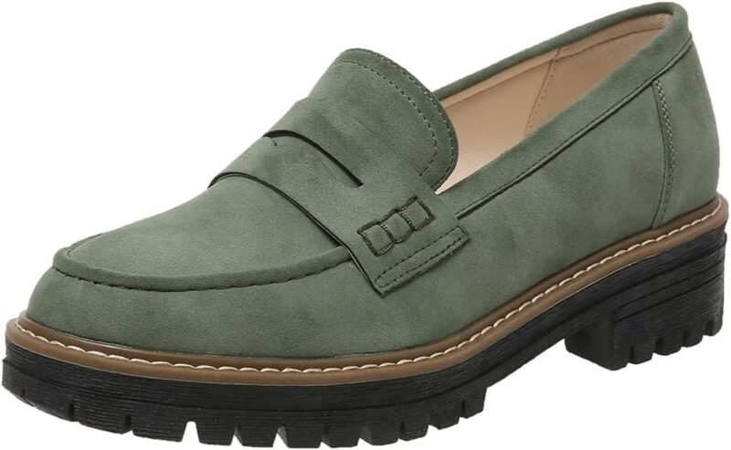Womens Loafers Shoes Platform Chunky Penny Loafer Lug Sole Comfortable Slip On Work Office Biness Casual Dress Shoes,  Size 5-11
