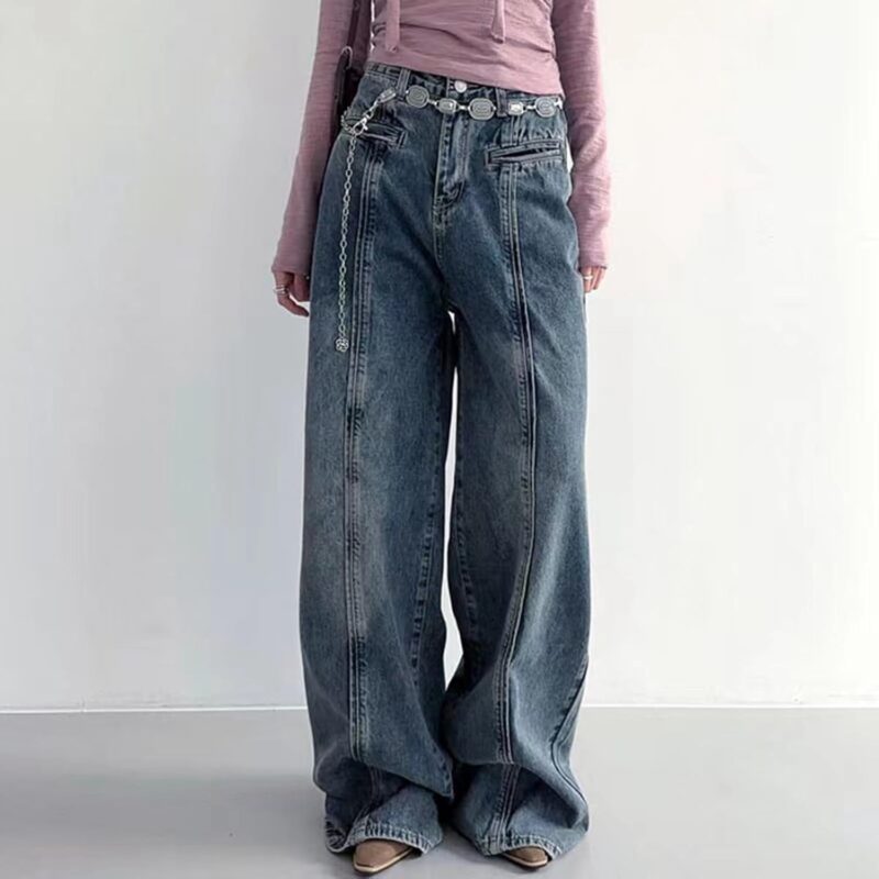 Vintage Hip Hop Jeans Women's Baggy Retro High Street Pants Outstanding Design Style Streetwear Trousers - Image 2