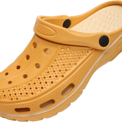 Men's and Women Arch Support Clogs Garden Shoes Slip-on Outdoor Beach Slippers with Removable Cushion Footbed