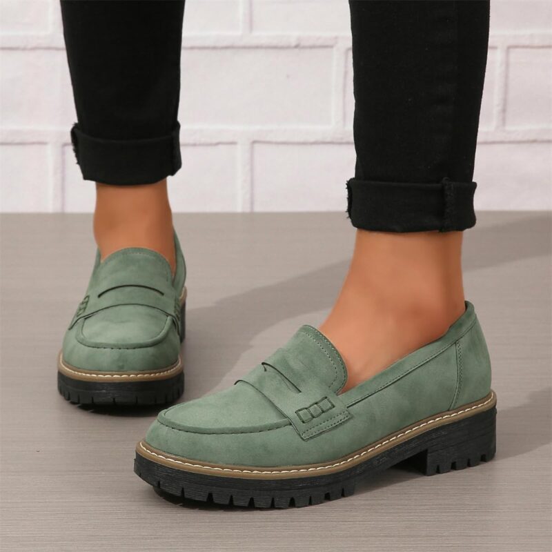 Womens Loafers Shoes Platform Chunky Penny Loafer Lug Sole Comfortable Slip On Work Office Biness Casual Dress Shoes,  Size 5-11 - Image 2