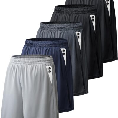Athletic Shorts for Men with Pockets and Elastic Waistband Quick Dry Activewear