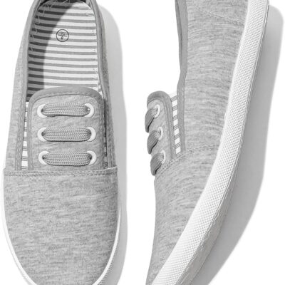 Women's Canvas Slip on Sneakers Casual Slip on Walking Shoes Womens Tennis Shoes Flat Dress Shoes Non Slip Work Shoes