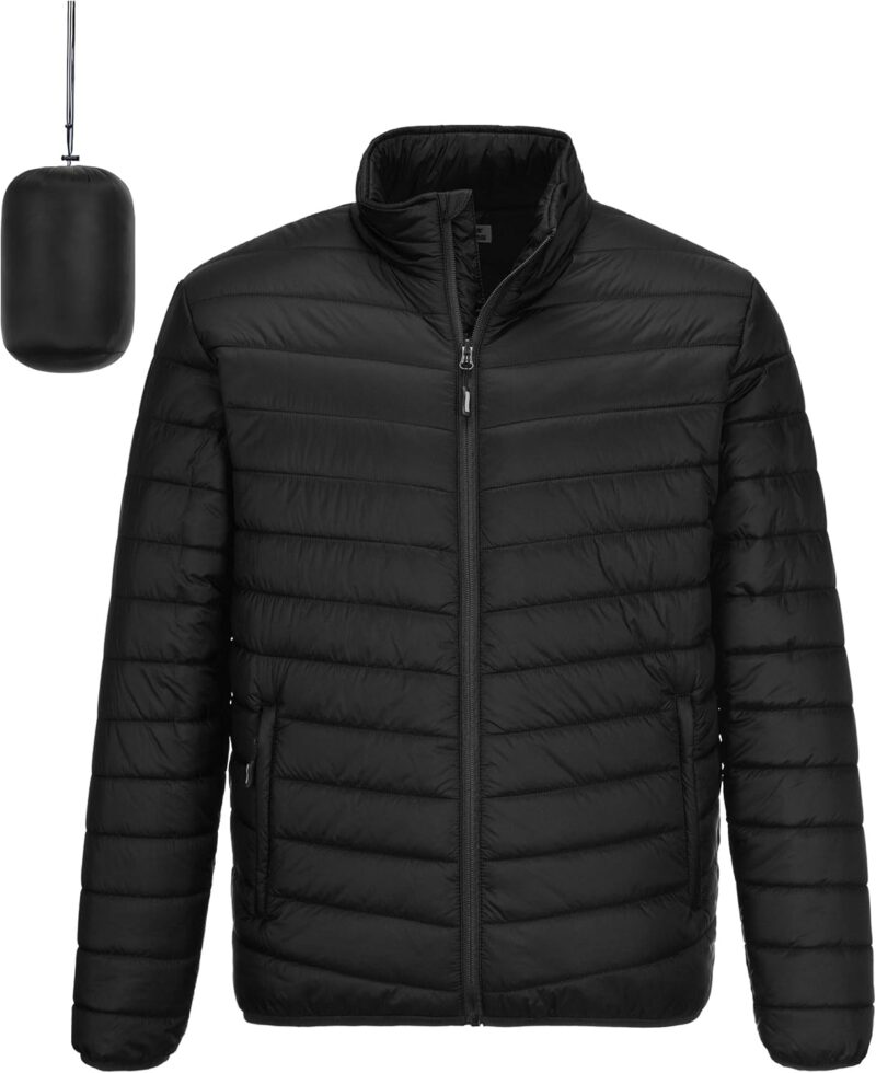 men Lightweight Packable Puffer Winter Jacket Insulated Puffy Coat for Snow Ski Hiking Travel