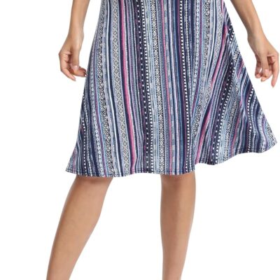Women Ruched Waist Stretchy Flared Yoga Skirt High Waist Midi Skirt for Women
