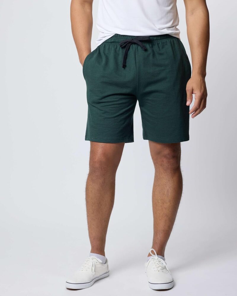 3 Pack: men Cotton 9" French Terry Casual Lounge Sweat Shorts with Pockets (Available in Big & Tall) - Image 2