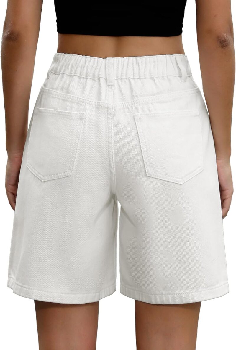 Women’s Jean Bermuda Shorts Baggy Jorts, High-Waisted Knee-Length Denim Shorts with Pockets - Image 2