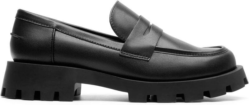Women's Loafers, Lug Sole Slip On Platform Chunky Penny Loafers for Women Dressy and Work, Biness Casual Shoes for Women - Image 2