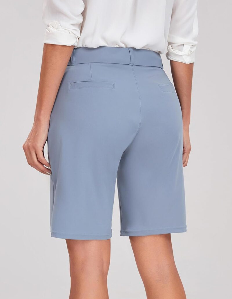Women Bermuda Shorts Work Casual 8" Stretchy Golf Walking Shorts Knee Length - Image 2