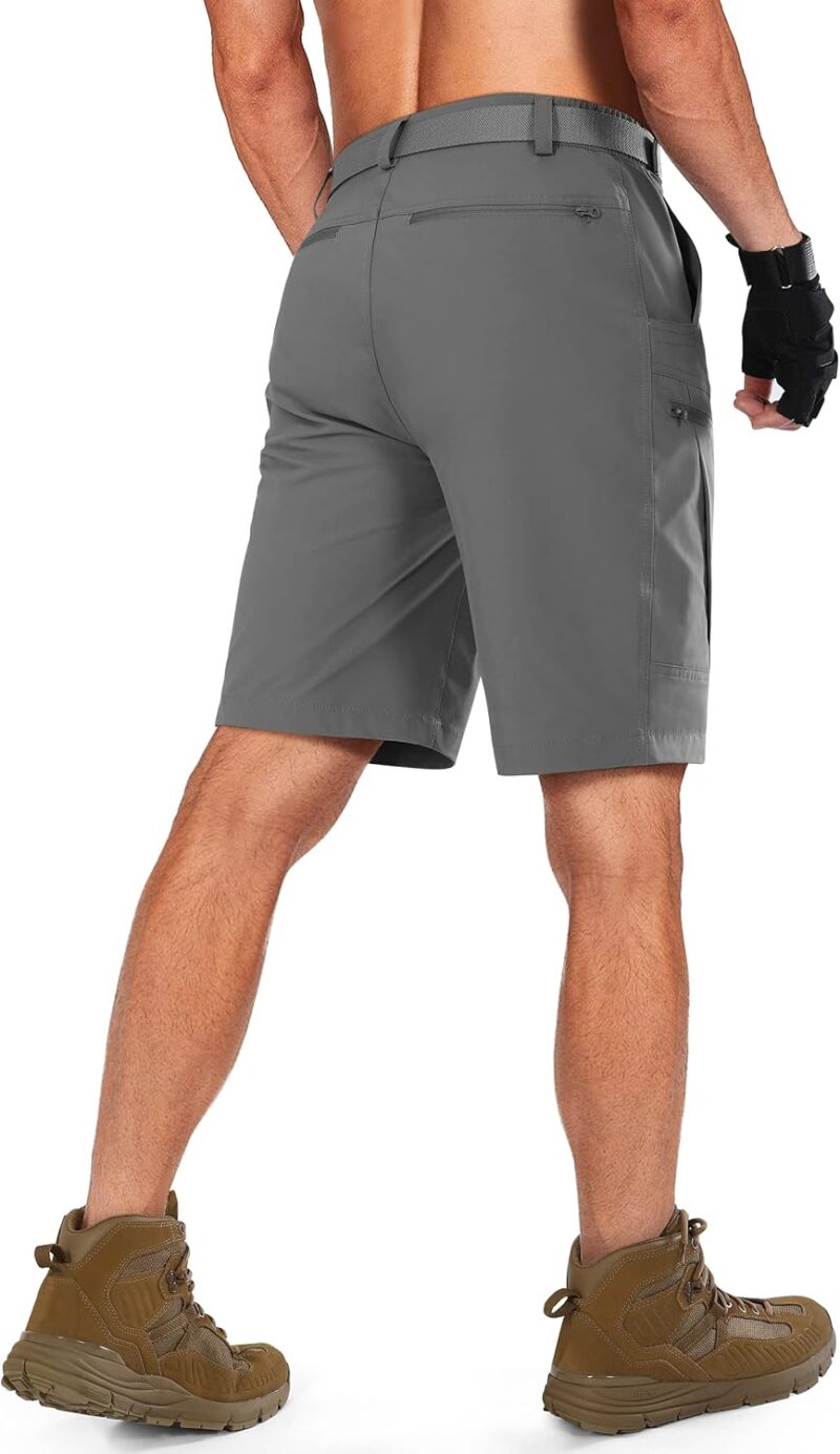 men Cargo Hiking Shorts Water Resistant Quick Dry Lightweight Breathable Tactical Shorts with Nylon Belt - Image 2