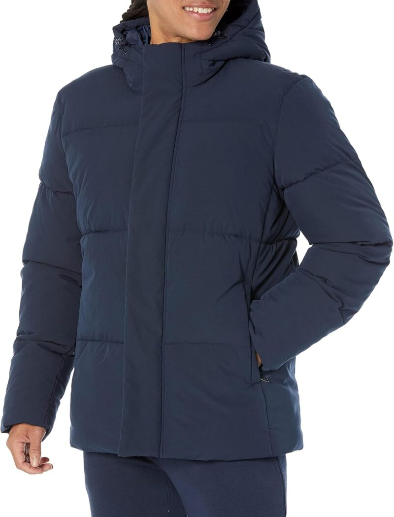 men Mid-Length Hooded Puffer Coat (Available in Big & Tall)