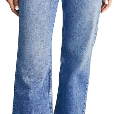 Astylish Women Wide Leg Jeans High Waisted Stretchy Straight Leg Jeans Loose Trendy Denim Pants with Pocket