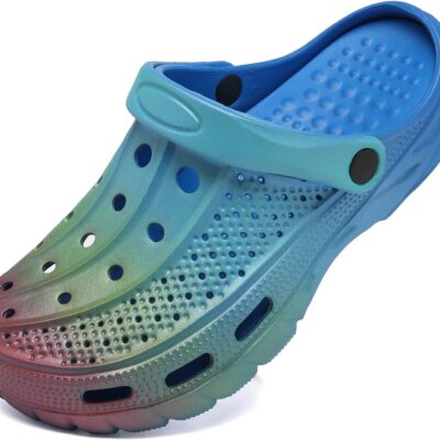 Men's and Women Arch Support Clogs Garden Shoes Slip-on Outdoor Beach Slippers with Removable Cushion Footbed