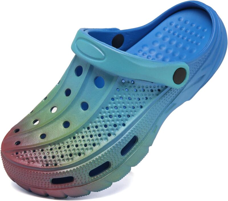 Men's and Women Arch Support Clogs Garden Shoes Slip-on Outdoor Beach Slippers with Removable Cushion Footbed