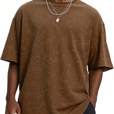 Oversized T Shirts for Men Streetwear Vintage Short Sleeve Casual Baggy Loose Solid Basic Tee Tops