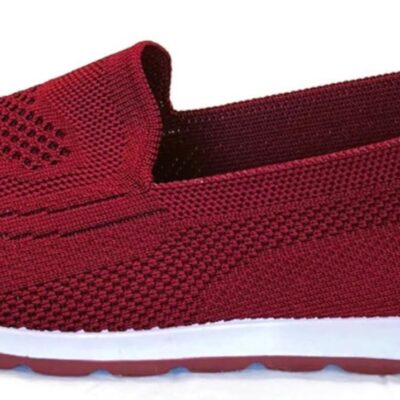 Women's Knitting Flat Shoes Walking Shoes Comfort Loafers Breathable Mesh Female Round Toe Black, Pink, Purple, Red