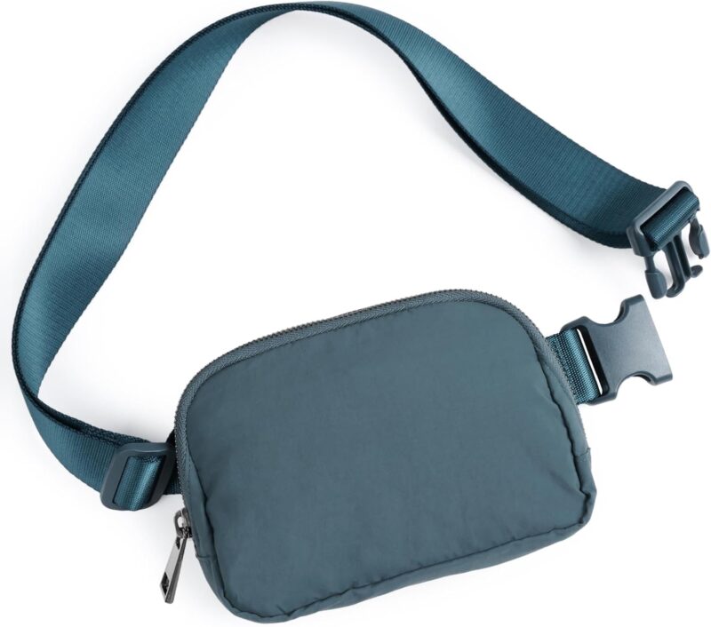 Unisex Mini Belt Bag with Adjustable Strap Small Fanny Pack for Workout Running Traveling Hiking, Blue