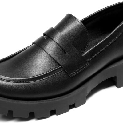 Women's Loafers, Lug Sole Slip On Platform Chunky Penny Loafers for Women Dressy and Work, Biness Casual Shoes for Women