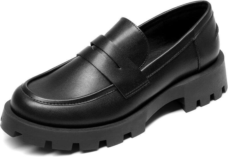 Women's Loafers, Lug Sole Slip On Platform Chunky Penny Loafers for Women Dressy and Work, Biness Casual Shoes for Women
