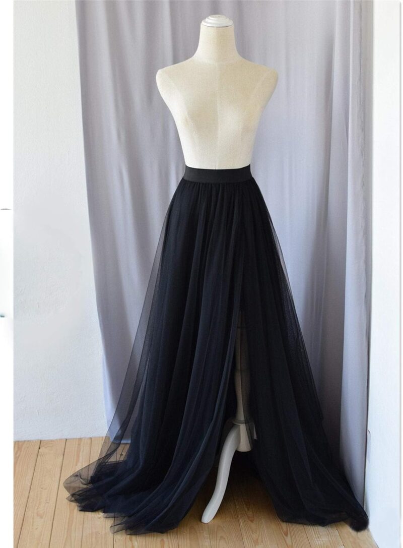 Adult Split Long Floor Prom Party Evening Tulle Skirt - Image 2