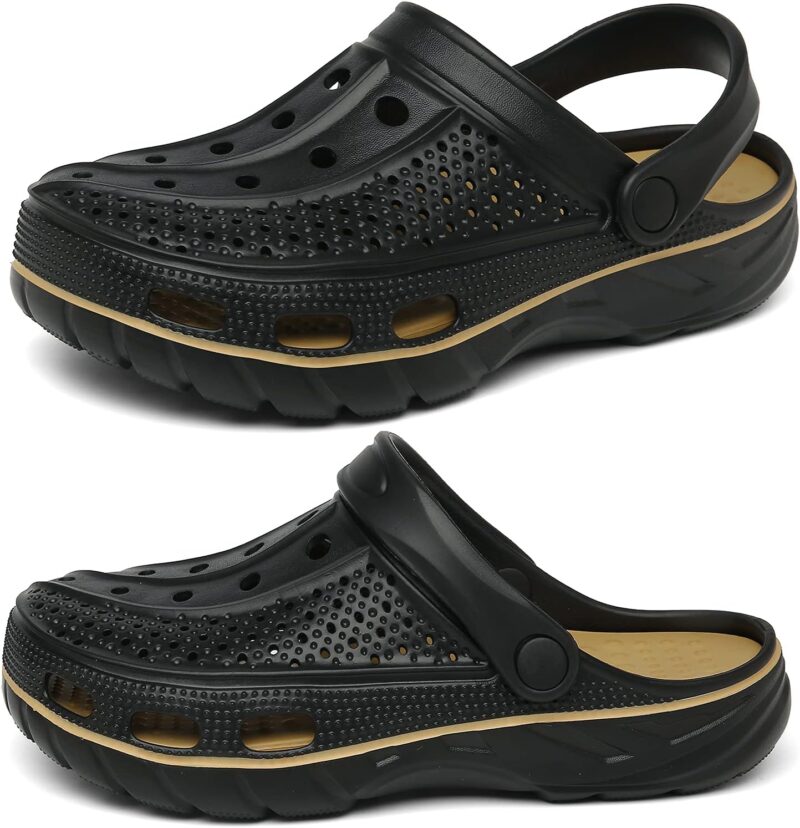 Men's and Women Arch Support Clogs Garden Shoes Slip-on Outdoor Beach Slippers with Removable Cushion Footbed - Image 2