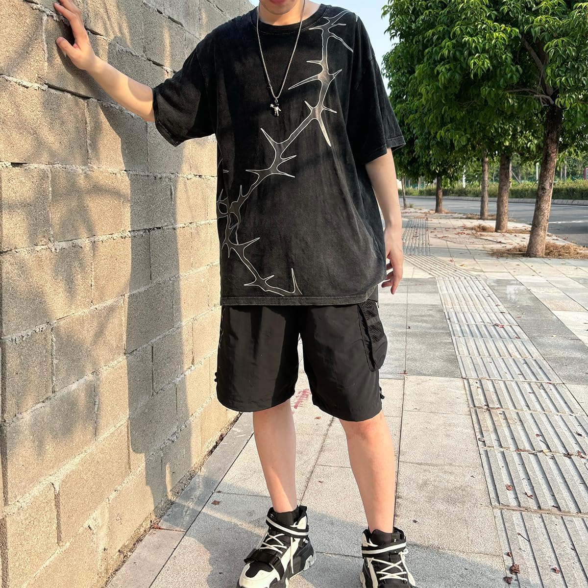 Graphic T-Shirts Vintage Oversized Tees Streetwear Casual Acid Washed Tops for Men Women - Image 2