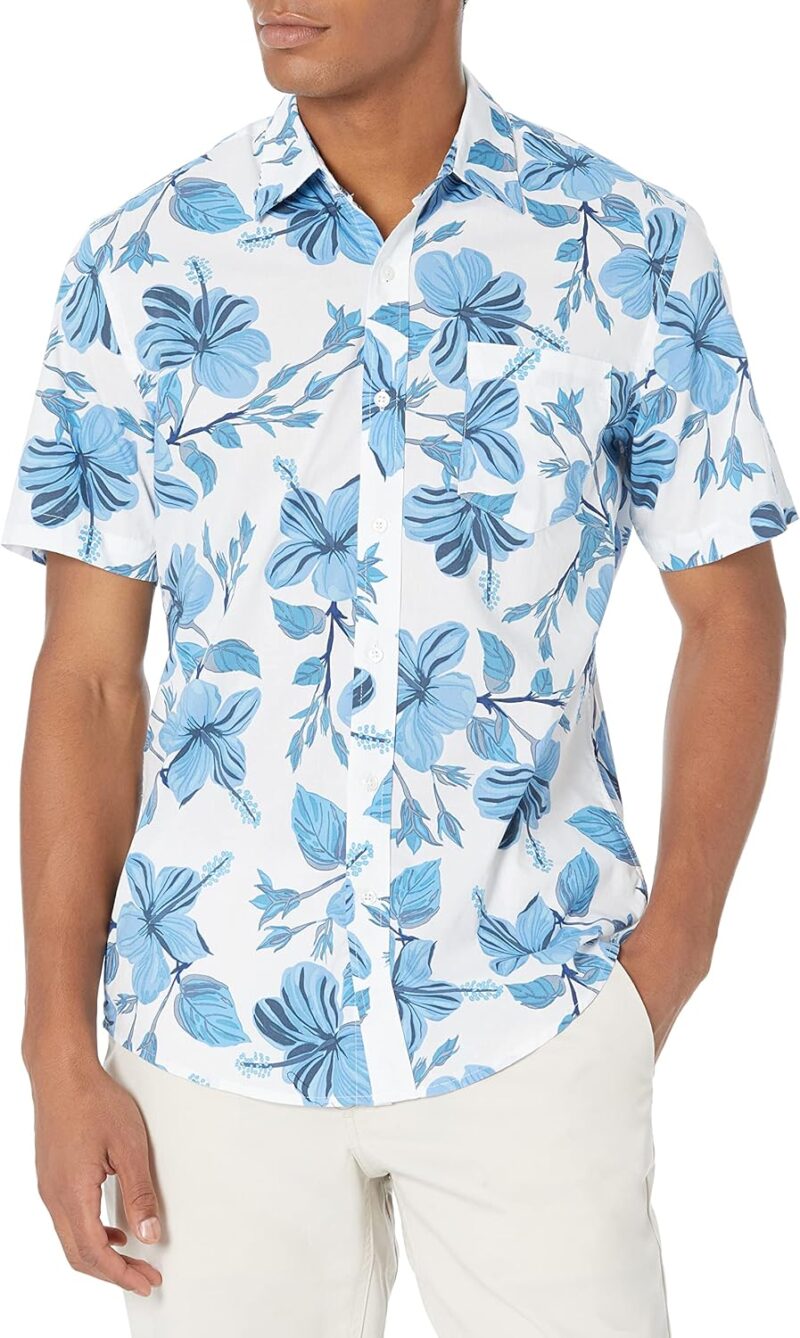 Men's Slim-Fit Short-Sleeve Print Shirt