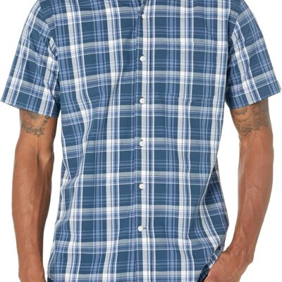 men Regular-Fit Short-Sve Poplin Shirt