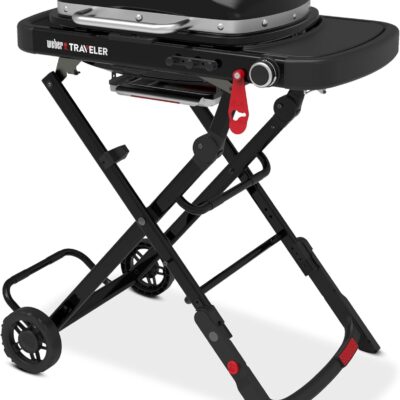 Weber Traveler Portable Propane Grill, 1 Burner, Black