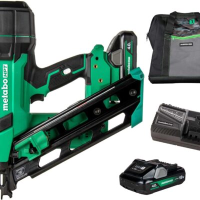 18V multi-voltage cordless 30° paper tape measuring nail gun kit, 3-1/2 inch measuring nail gun, power tool, equipped with 4.0Ah lithium-ion battery, capable of driving 2" to 3-1/2" nails, powerful brushless motor