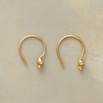 18Kt Gold Plate Double Dot Earrings